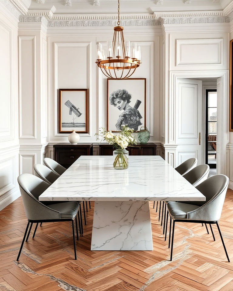 luxury and timeless marble dining table