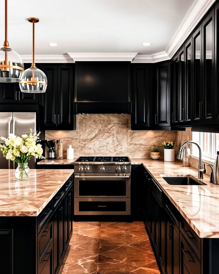 luxury brown marble countertops for kitchen