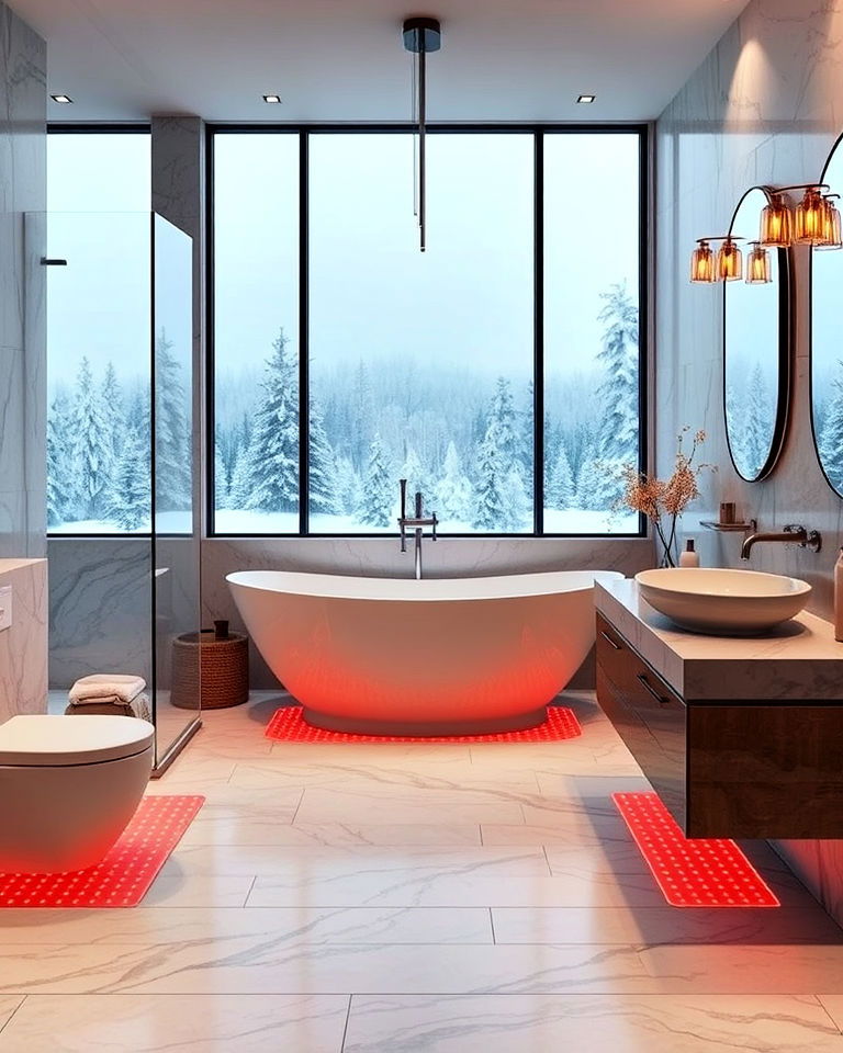 luxury heated floor aesthetic bathroom