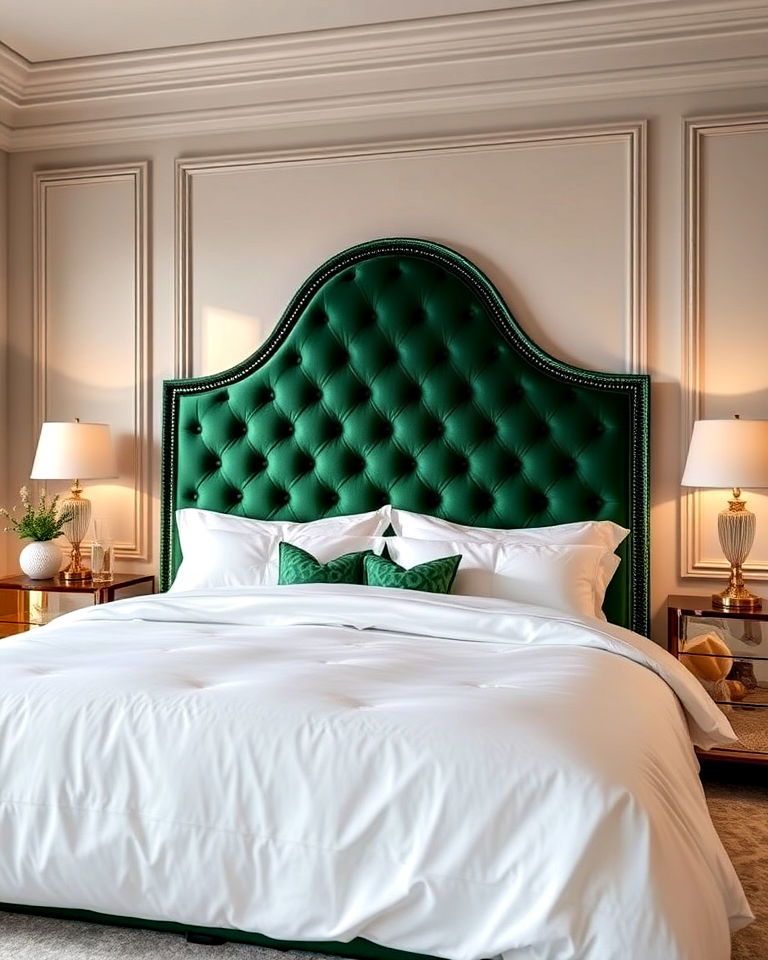 luxury velvet upholstered headboard