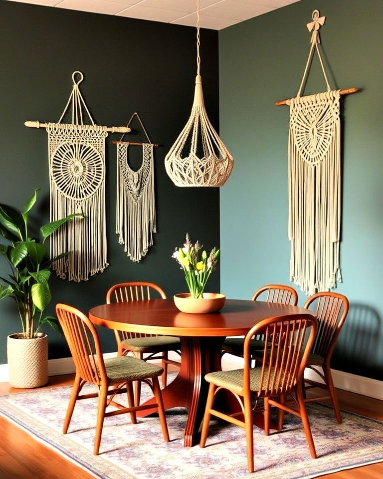 macramé wall art for dining room