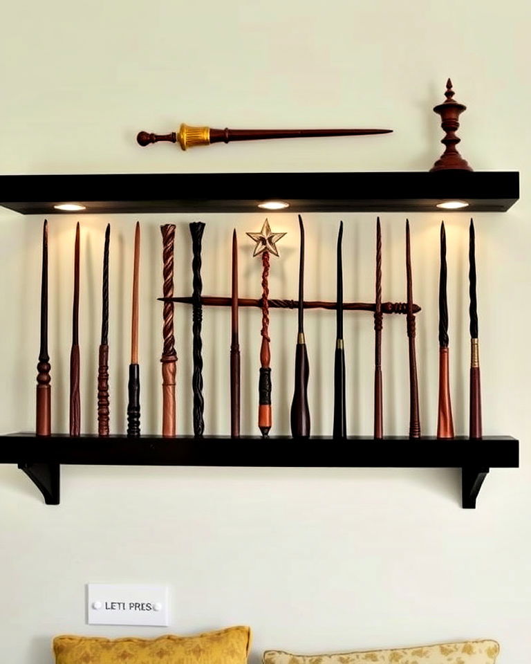 magical wand collection display