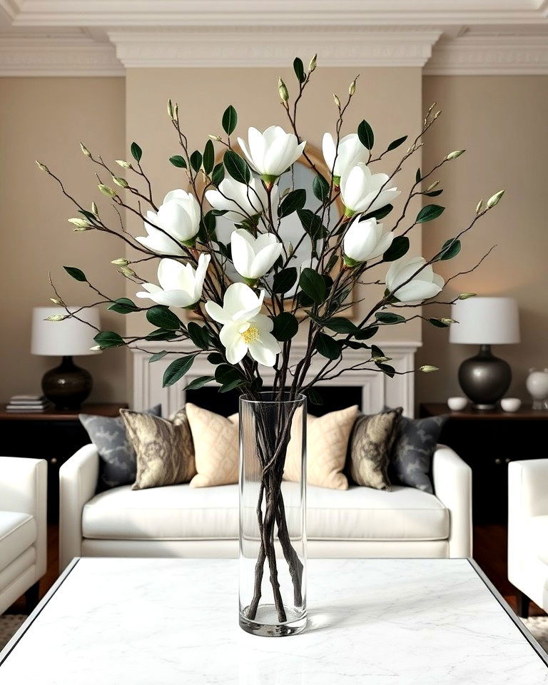 magnolia branch centerpiece for living room