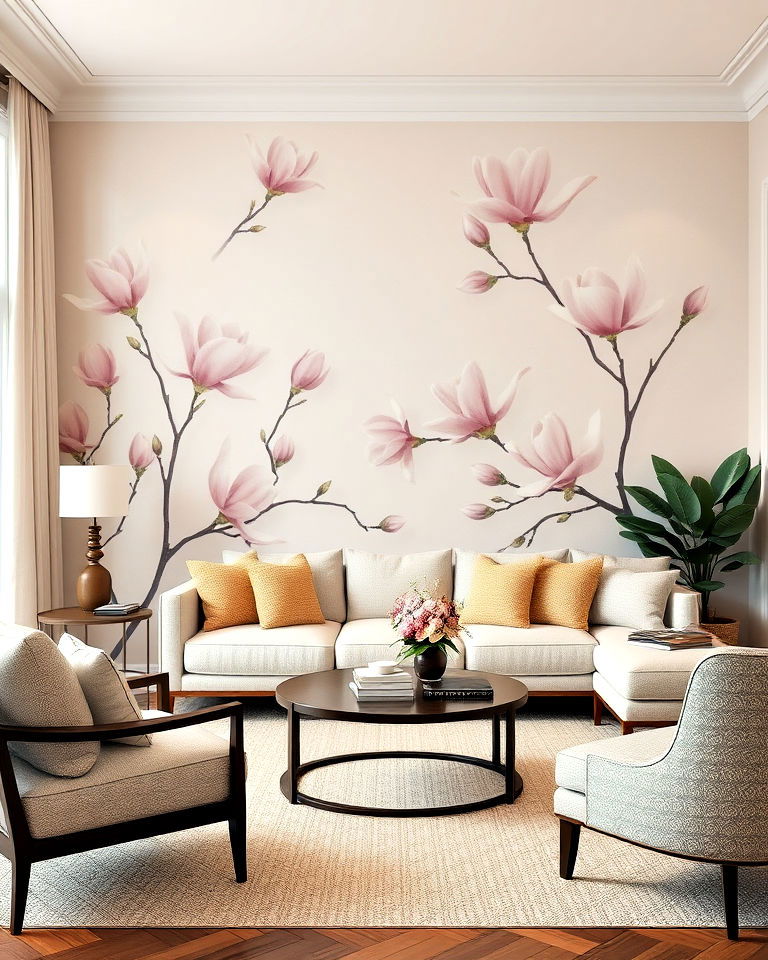 magnolia inspired wallpaper design