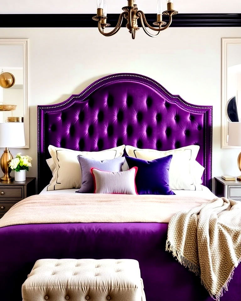 make a bold statement purple headboard