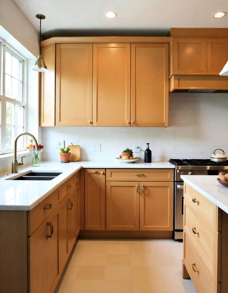 maple cabinets with quartz countertop