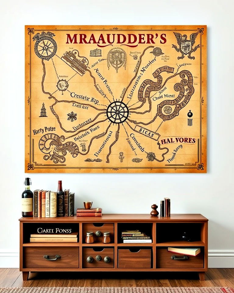 marauder’s map wall art for mischief lovers