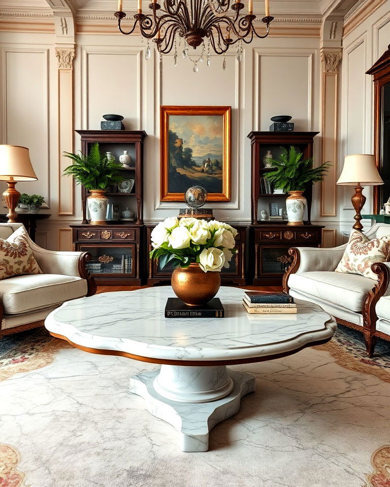 marble coffee table living room