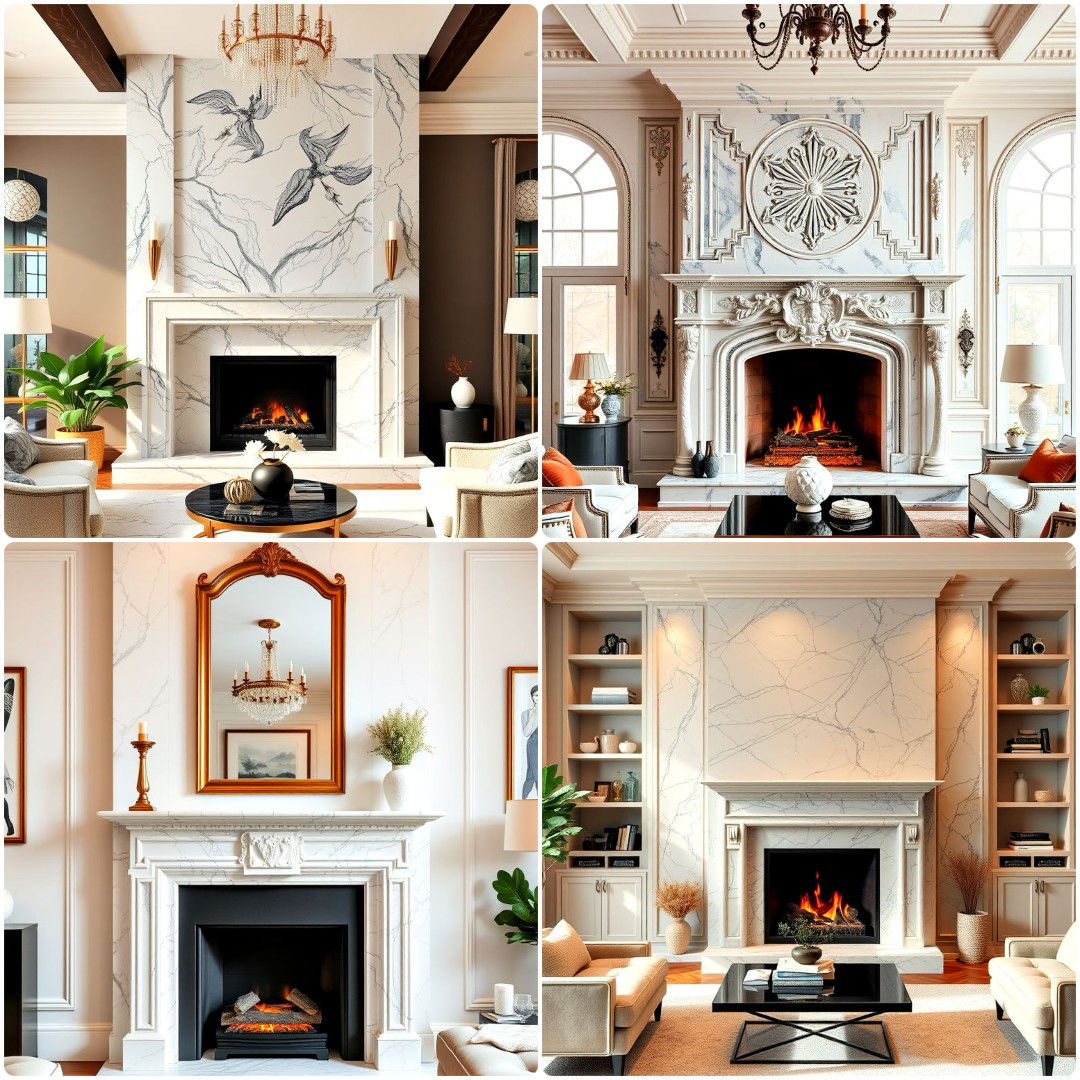 20 Marble Fireplace Ideas To Add Glamour To Your Home