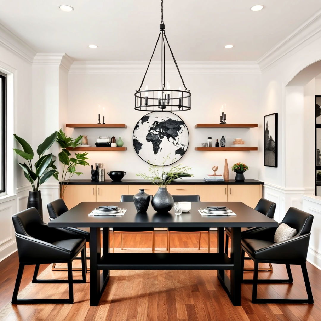 masculine dining room black accents