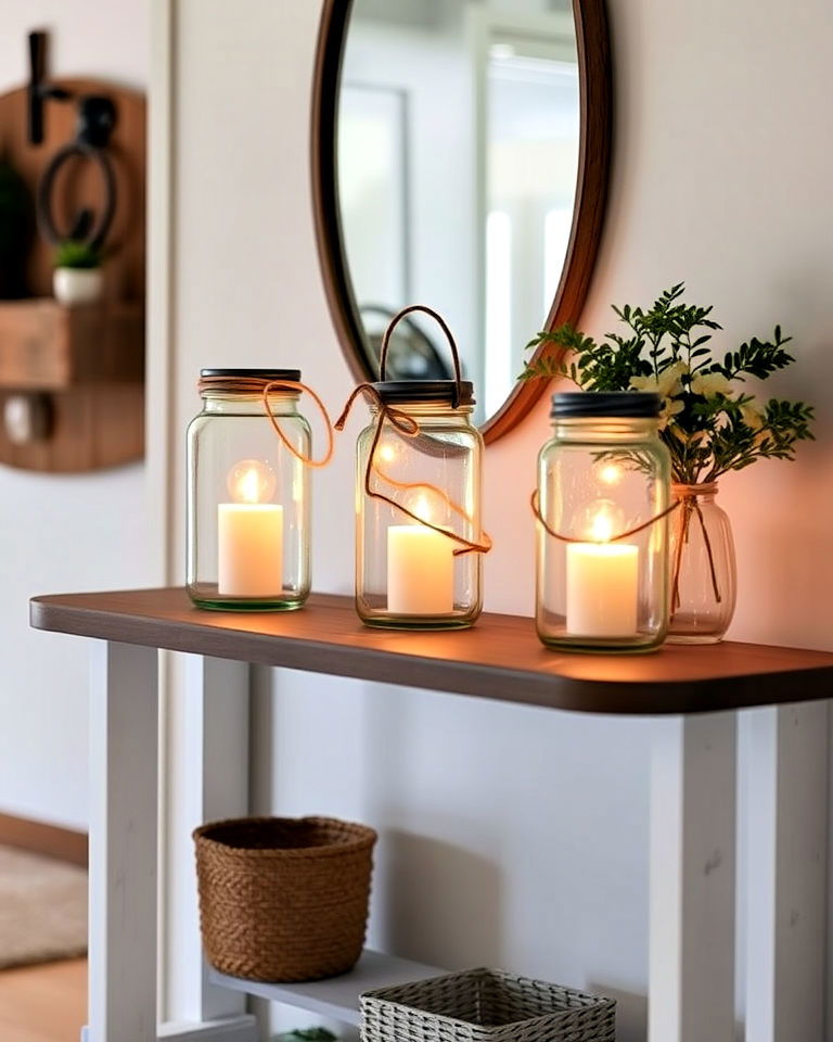 mason jar lanterns for cozy lighting