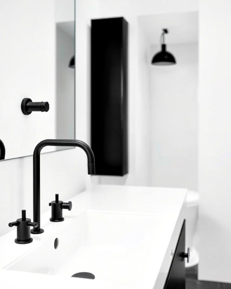 matte black fixtures for contrast