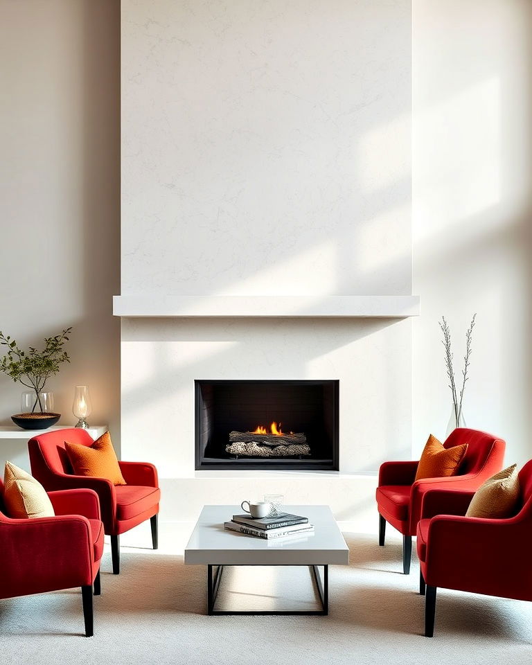 matte finish quartz fireplace for a subtle look