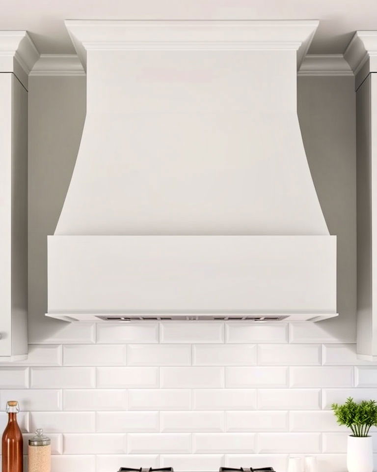 matte white range hood