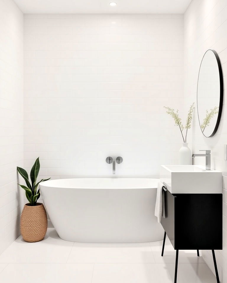 matte white tiles for a soft contemporary feel