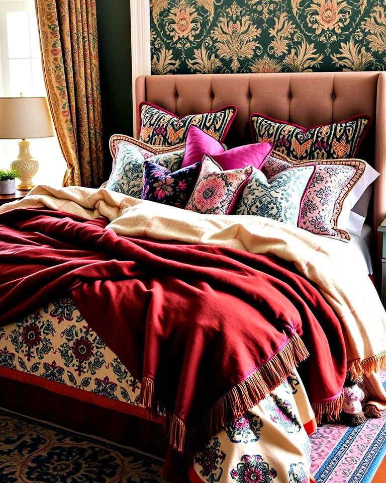 maximalist bedding layers