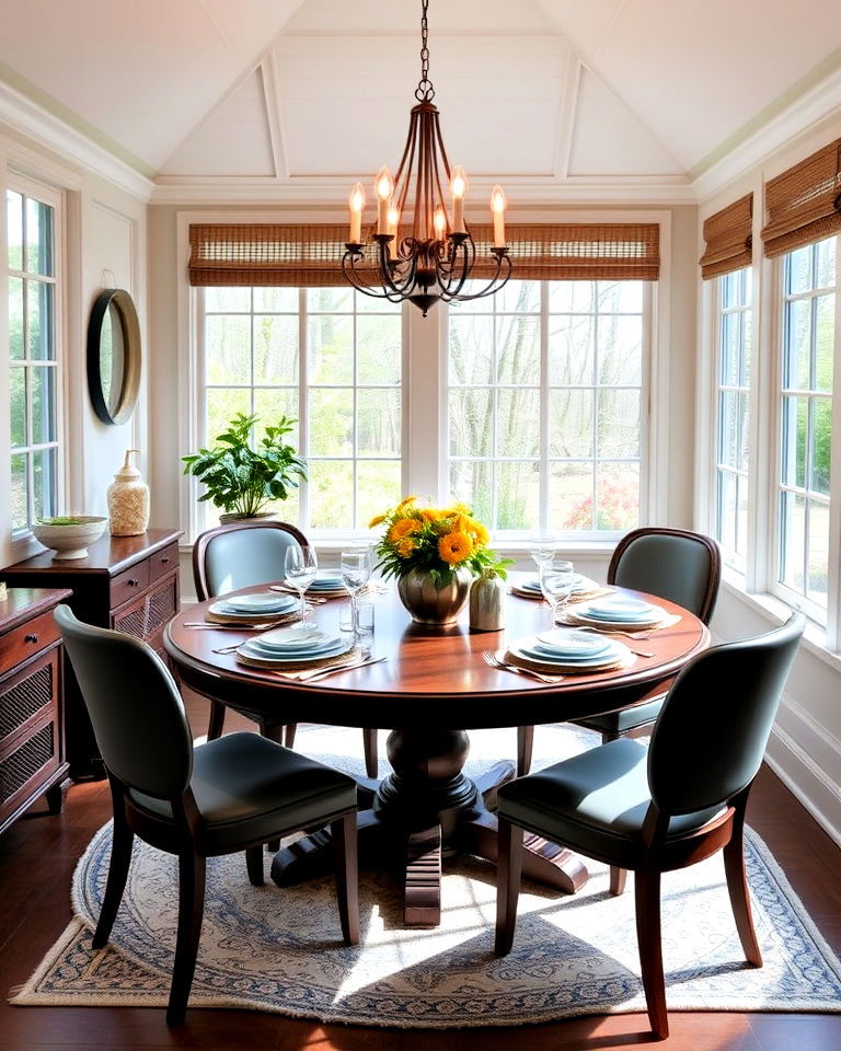 maximize space with a round dining table