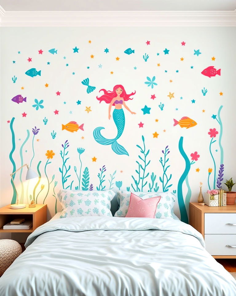 mermaid themed wall decals