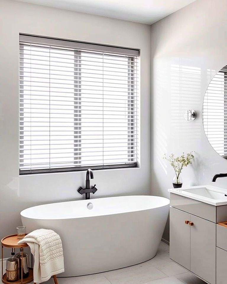 metal blinds for bathroom window
