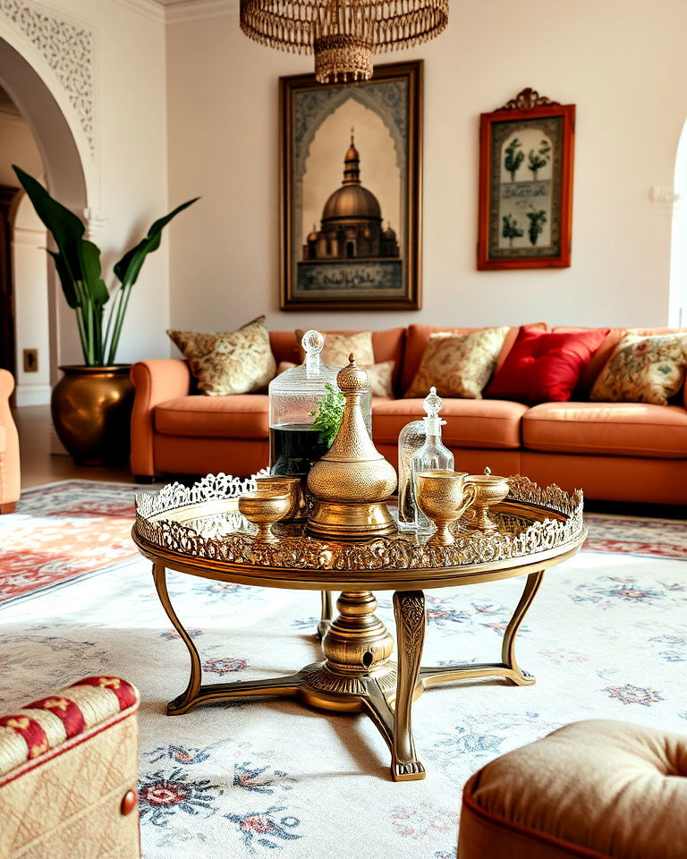 metal tray table for moroccan living room