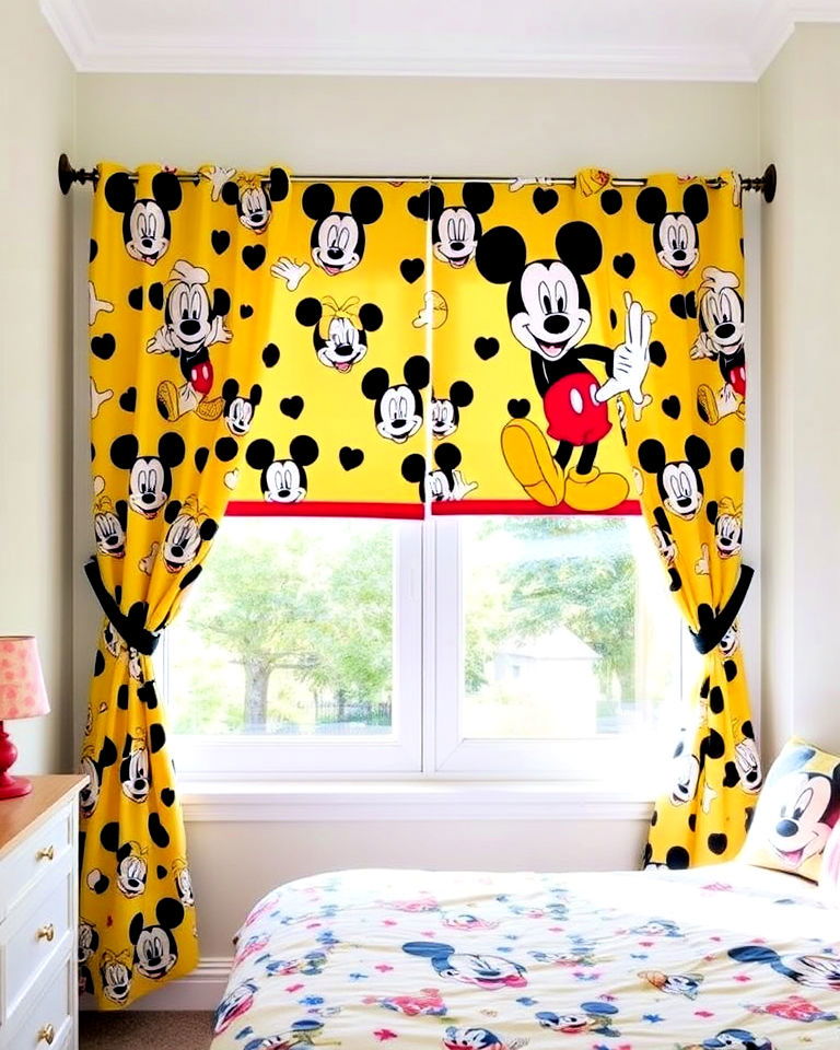 mickey mouse themed curtains