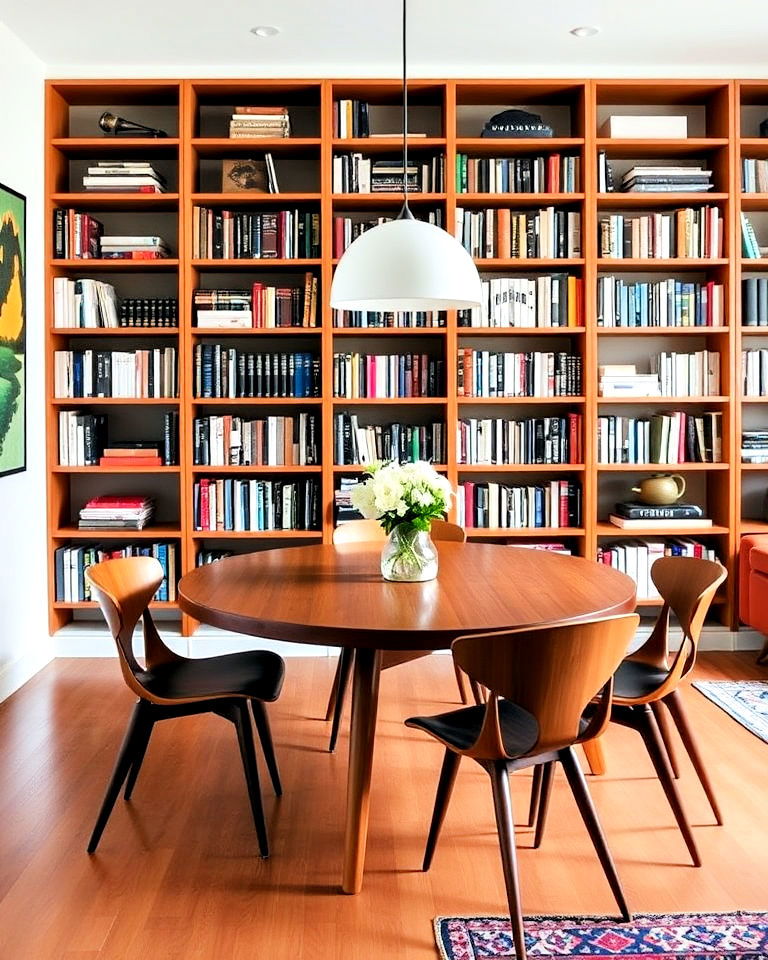 mid century modern dining room library