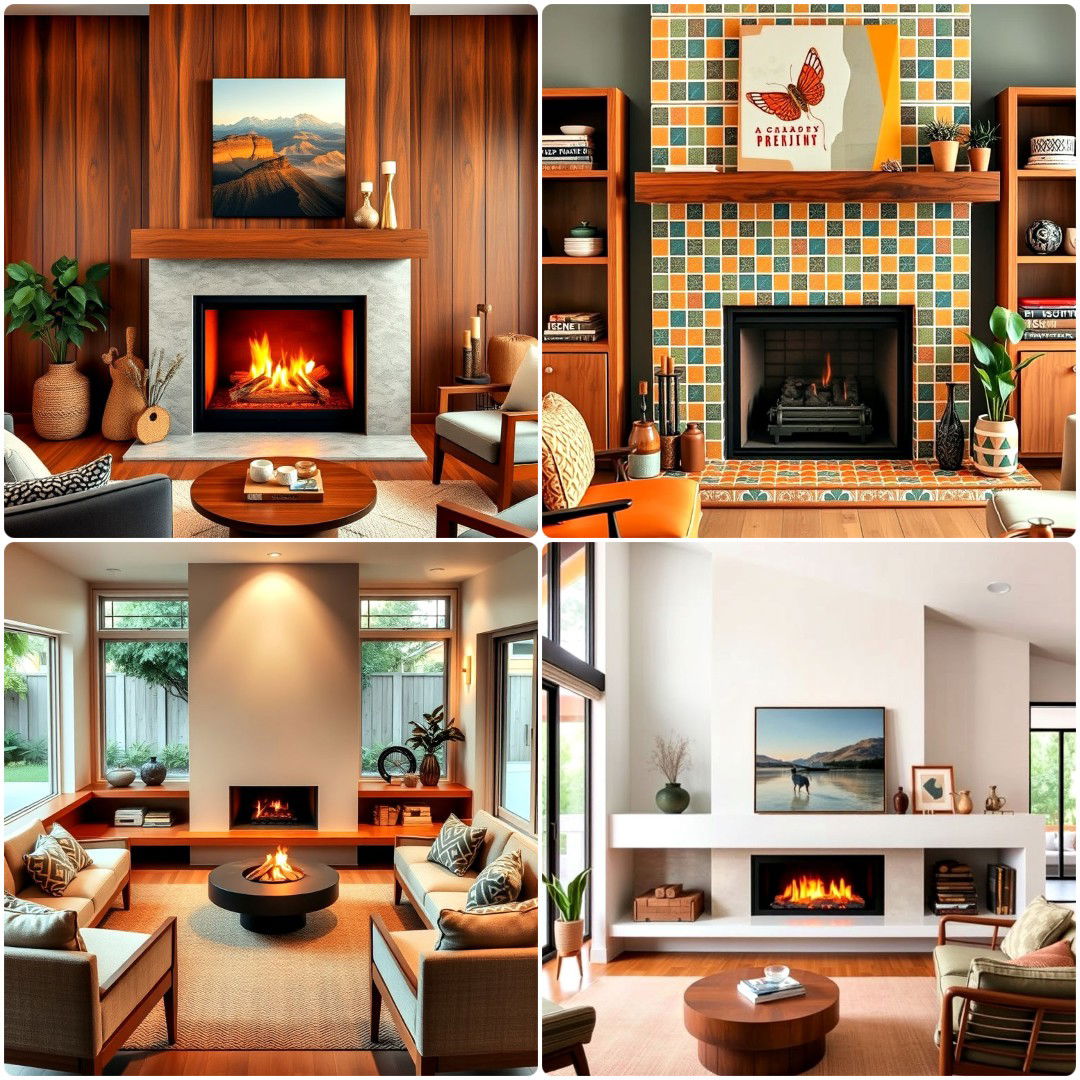 15 Mid-century Modern Fireplace Ideas for Your Home