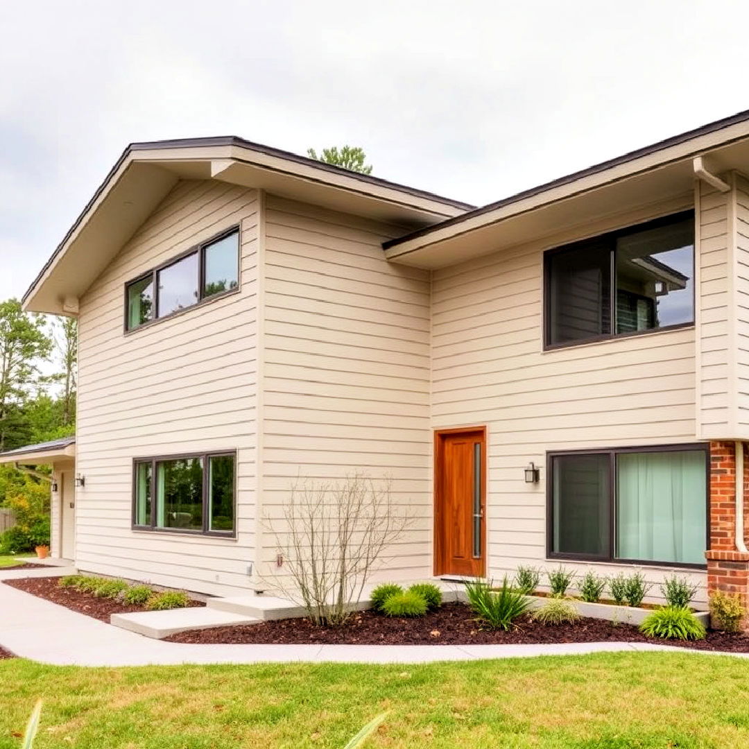 mid century modern home horizontal siding