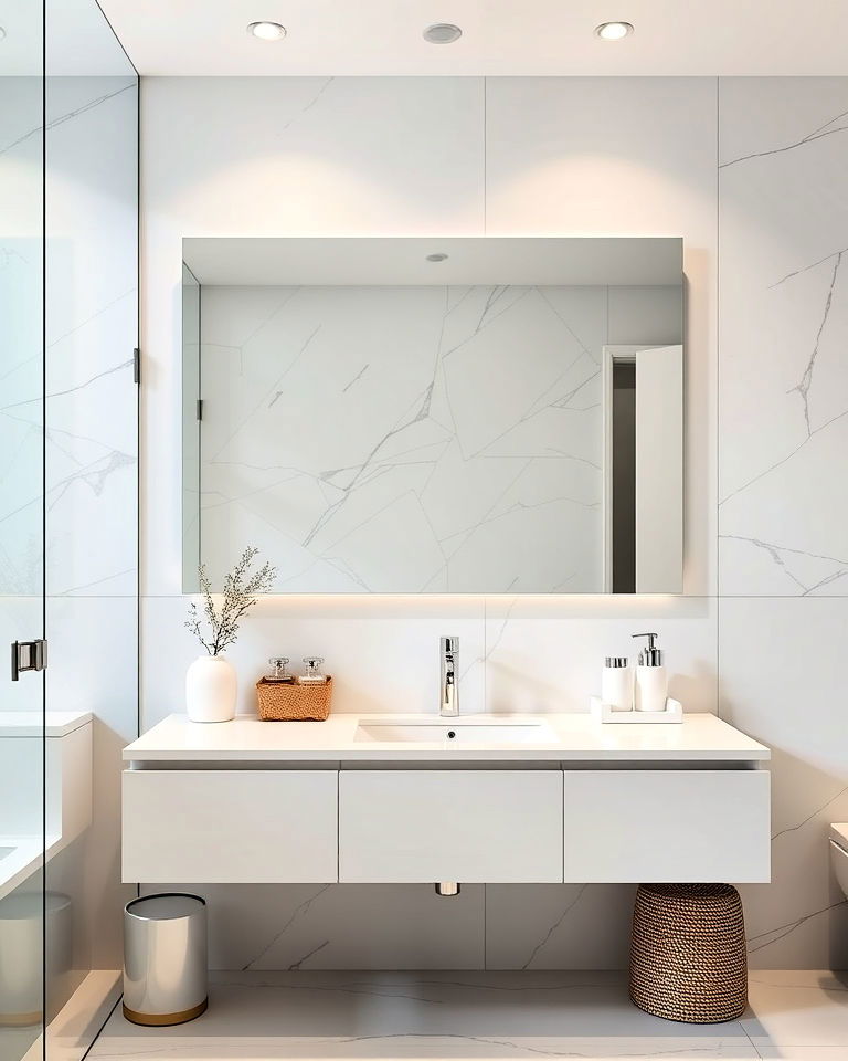 minimalist and modern frameless mirror