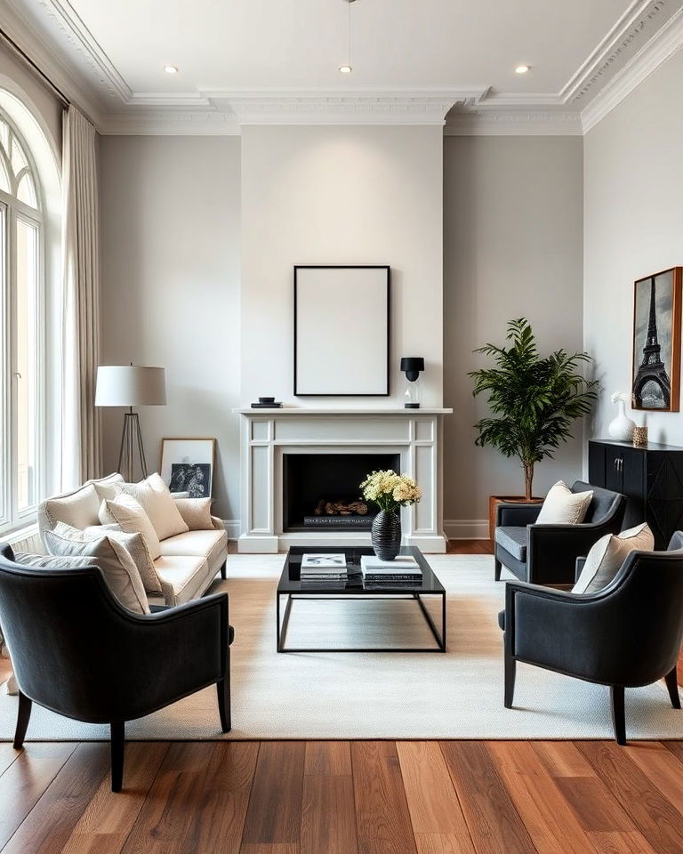 minimalist french decor living room