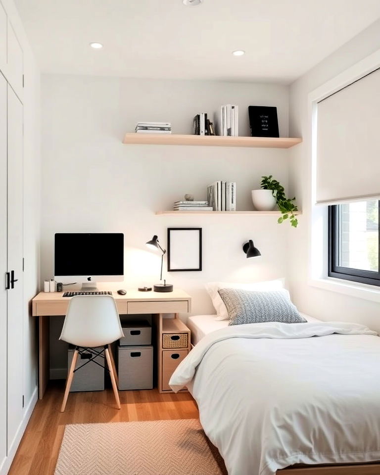 minimalist layout with smart storage