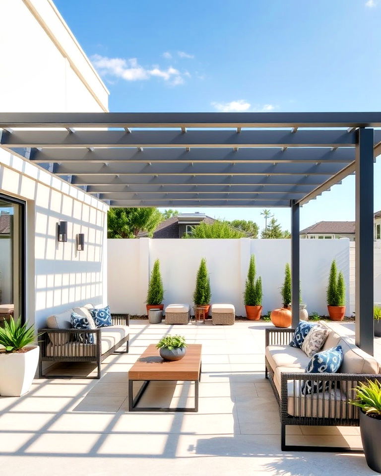 minimalist pergola with clean lines