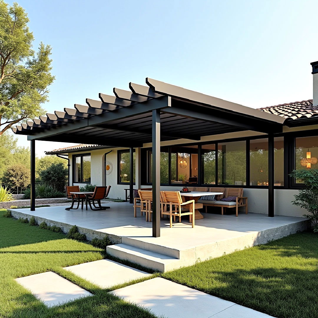 minimalist pergola with clean lines