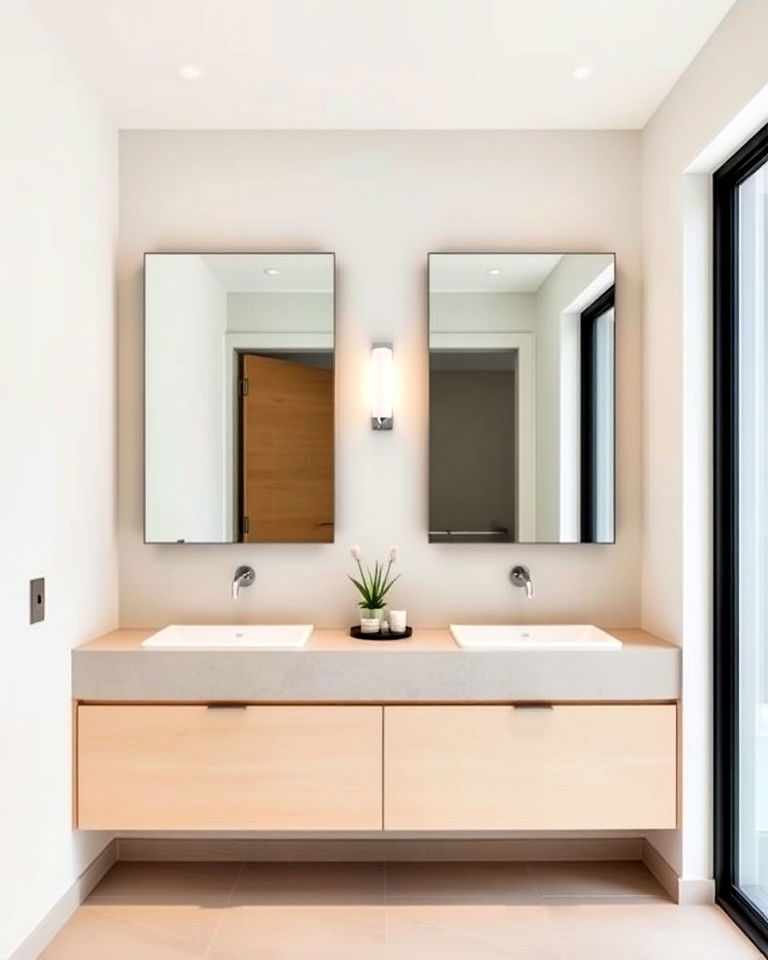 minimalist pool bathroom