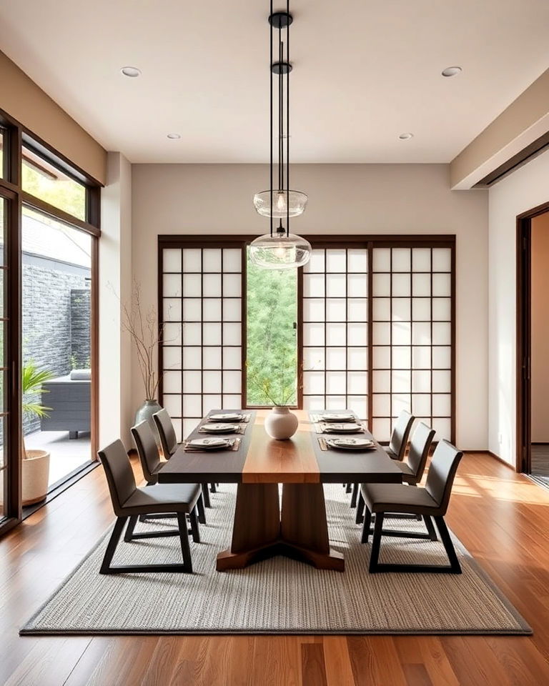 minimalist zen inspired dining room