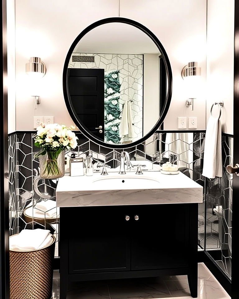 mirror backsplash for bathroom