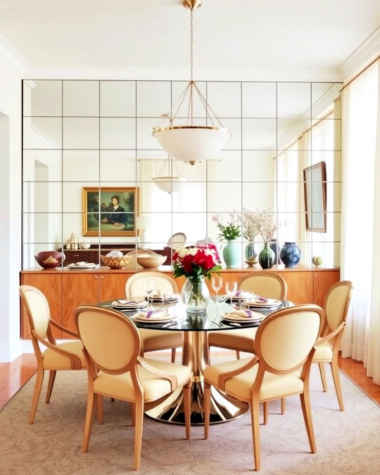 mirror walls in smaller dining areas