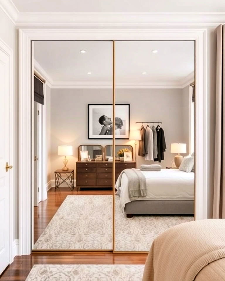 mirrored closet doors