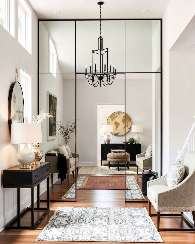 mirrored screen for a unique divider