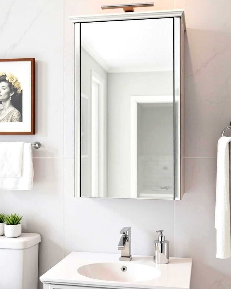 mirrored storage cabinet
