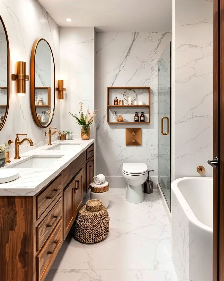 mix of textures and materials bathroom