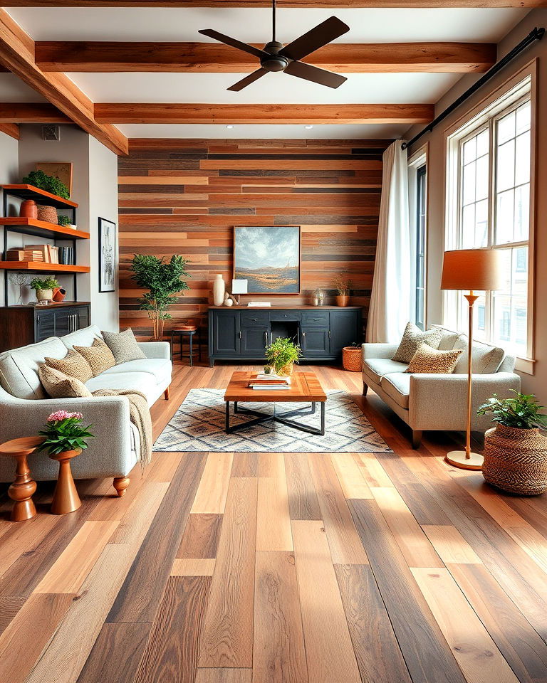 mixed wood species for an eclectic look