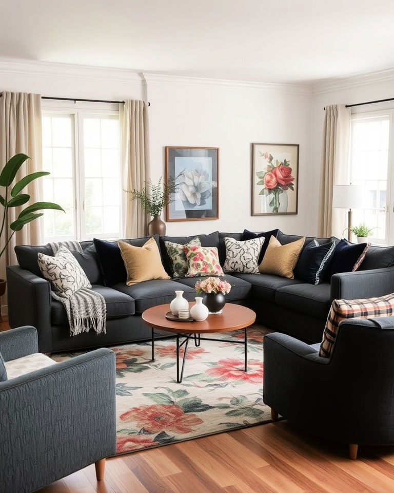 mixing patterns in your living room decor