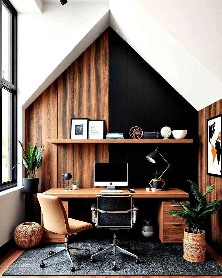 modern black and brown wall panels