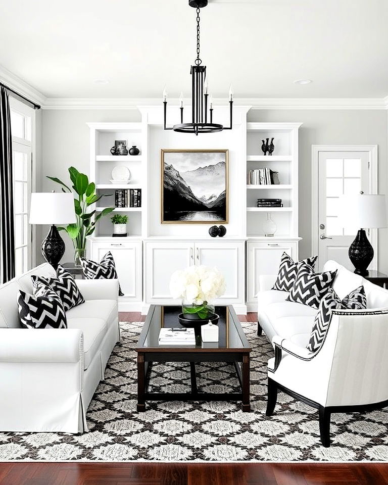 modern black and white accents