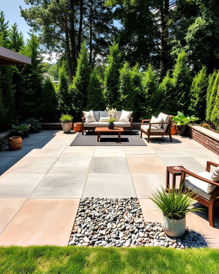 modern concrete slabs patio flooring
