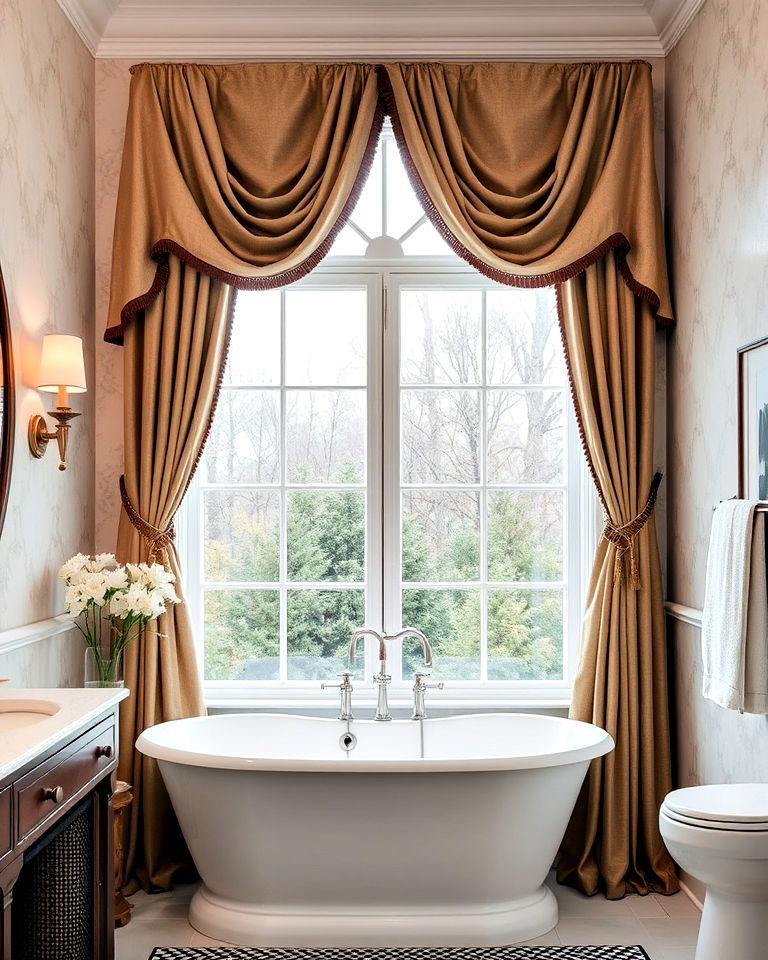 modern drapery panels for bathroom