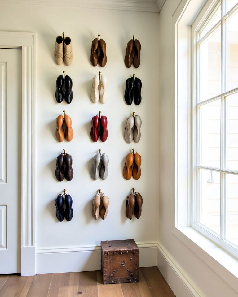 modern entryway shoe pegs