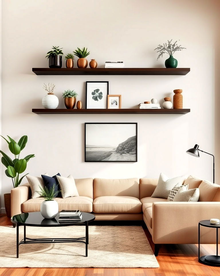 modern floating shelves