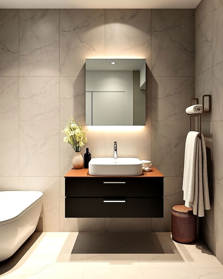 modern floating vanity